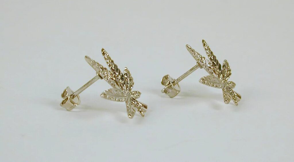 Sterling Silver Cannabis / Marijuana Leaf Post Earrings