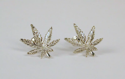 Sterling Silver Cannabis / Marijuana Leaf Post Earrings