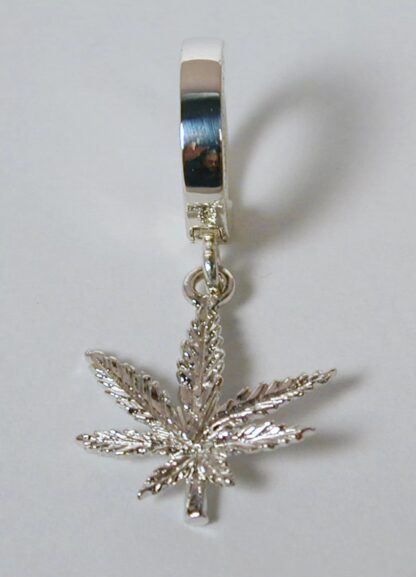 TummyToys® Navel Belly Ring with Sterling Silver Marijuana Leaf Charm