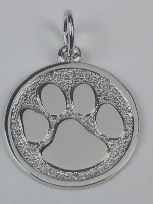 Paw Print Charm | Sterling Silver with Lobster Claw