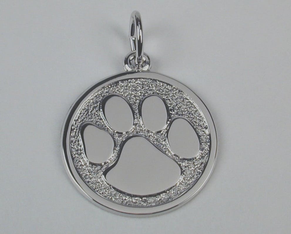 Paw Print Charm | Sterling Silver with Lobster Claw