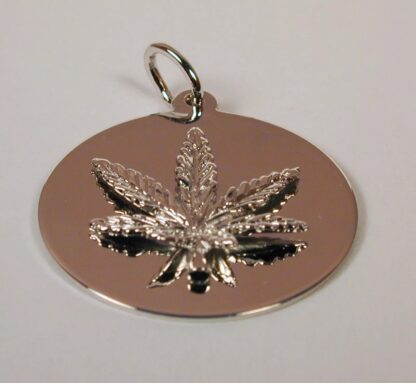 Key Ring with Sterling Silver Marijuana Engravable Leaf Charm - Image 3