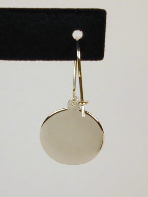 Sterling Silver Marijuana Leaf Disc Earring with Earwire - Image 3