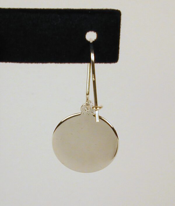 Sterling Silver Marijuana Leaf Disc Earring with Earwire