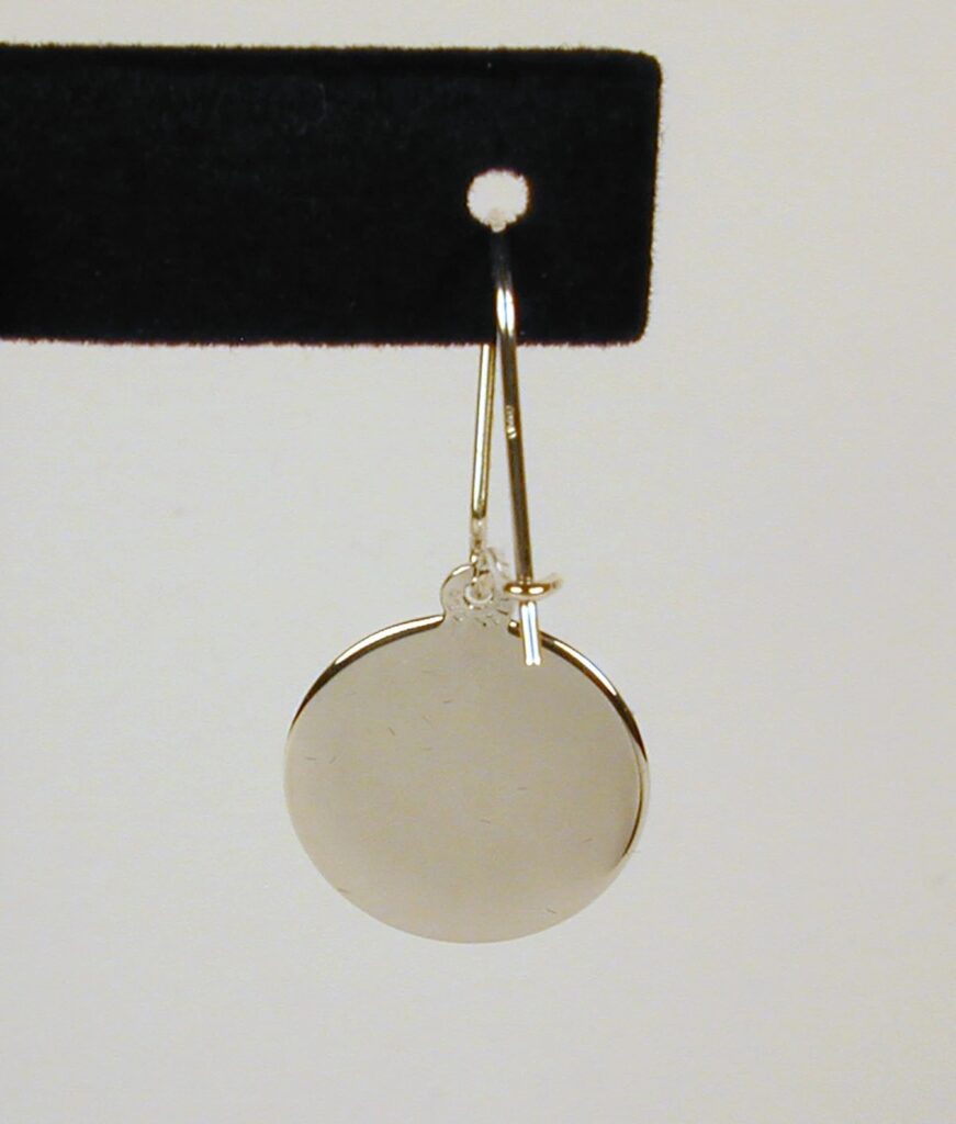 Sterling Silver Marijuana Leaf Disc Earring with Earwire