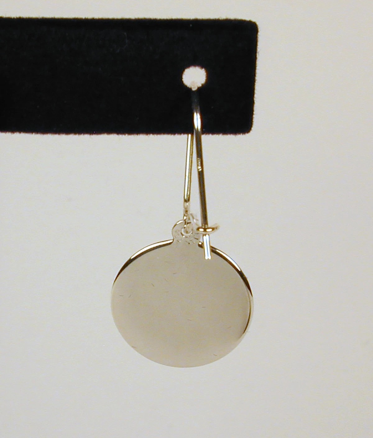 Sterling Silver Marijuana Leaf Disc Earring with Earwire - Image 3