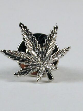 Sterling Silver Marijuana Leaf Lapel Pin / Tie Tack