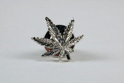 Sterling Silver Marijuana Leaf Lapel Pin / Tie Tack