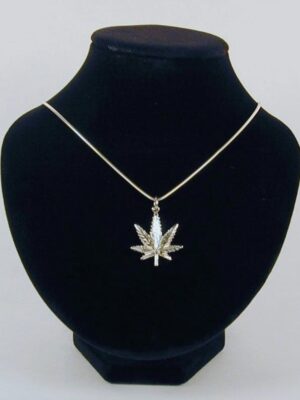 Marijuana Leaf Necklace | Sterling Silver with Chain